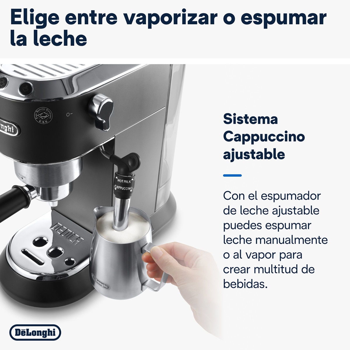 Cafetera espresso manual Delonghi Dedica EC685BK con función Flow Stop + Molinillo de regalo Negro-4