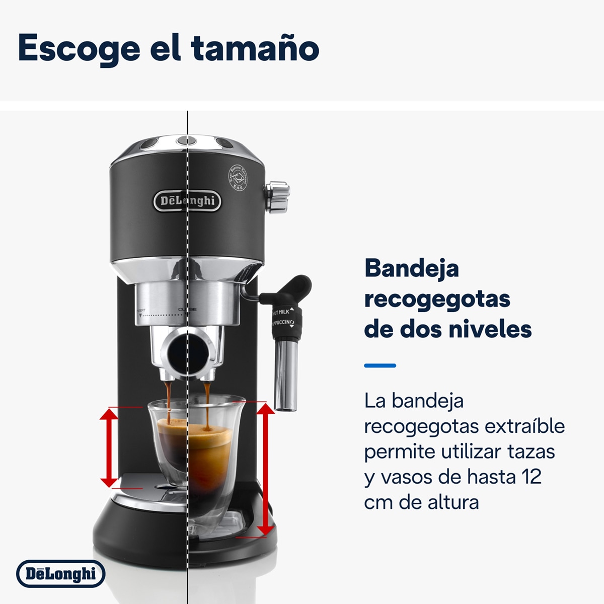 Cafetera espresso manual Delonghi Dedica EC685BK con función Flow Stop + Molinillo de regalo Negro-6