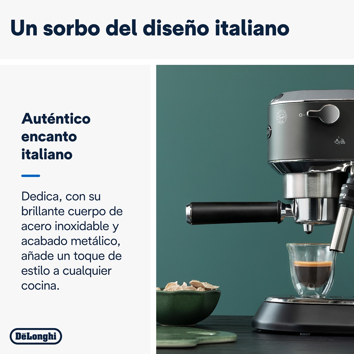 Cafetera espresso manual Delonghi Dedica EC685BK con función Flow Stop + Molinillo de regalo Negro-7