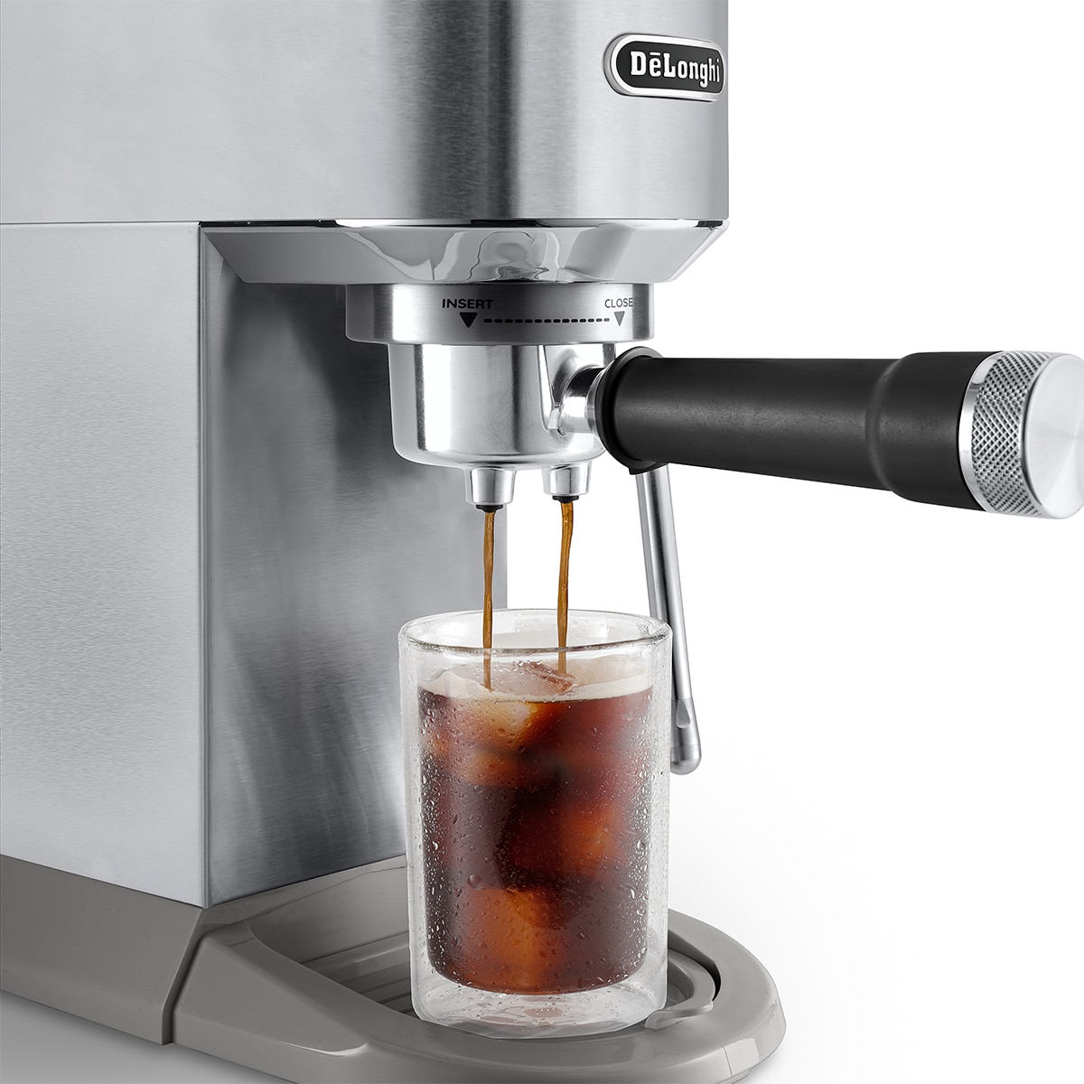 Cafetera espresso manual de bomba De´Longhi Dedica Duo EC890.M con vaporizador My latte art Plata-4