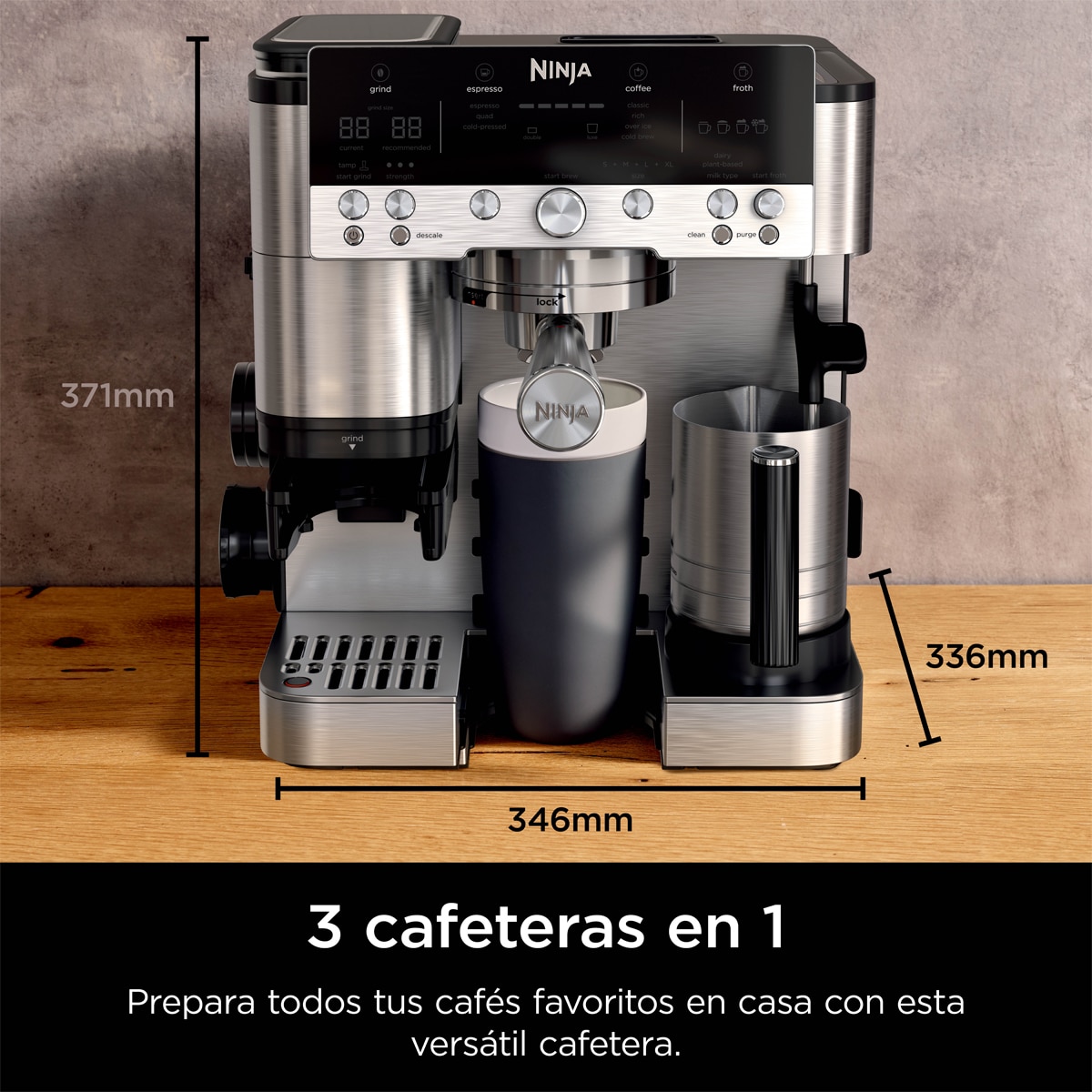 Cafetera espresso 3 en 1 Ninja Luxe Café Premier ES601EU 1650W Negro-4