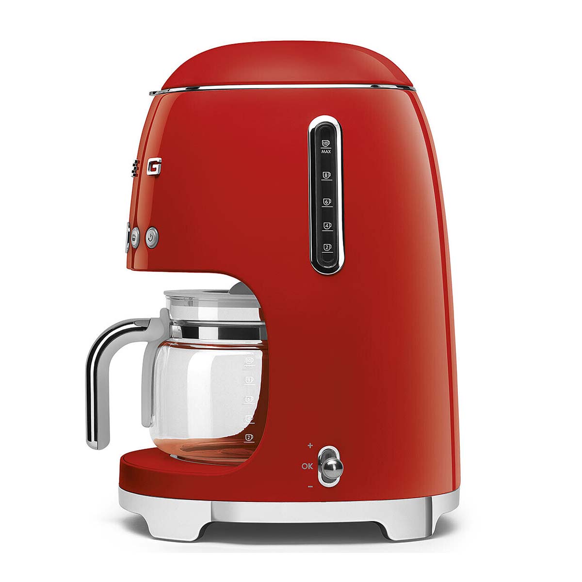 Cafetera de goteo Smeg DCF02RDEU con capacidad para 10 tazas - Rojo Rojo-2