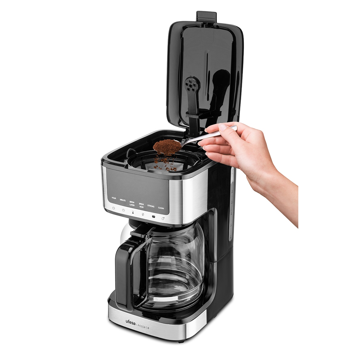 Cafetera Goteo UFESA Ariccia 14 con pantalla táctil Inox-4