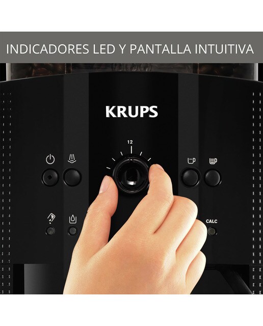 Cafetera superautomática Krups Roma EA81R870 con 3 niveles de temperatura y 3 texturas de molido Negro-3