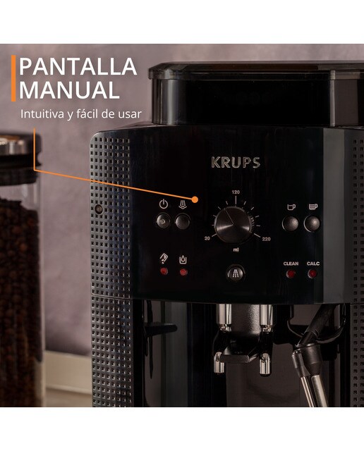 Cafetera superautomática Krups Roma EA81R870 con 3 niveles de temperatura y 3 texturas de molido Negro-7
