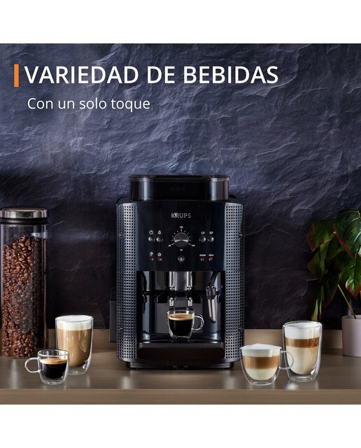 Cafetera superautomática Krups Roma EA81R870 con 3 niveles de temperatura y 3 texturas de molido Negro-9