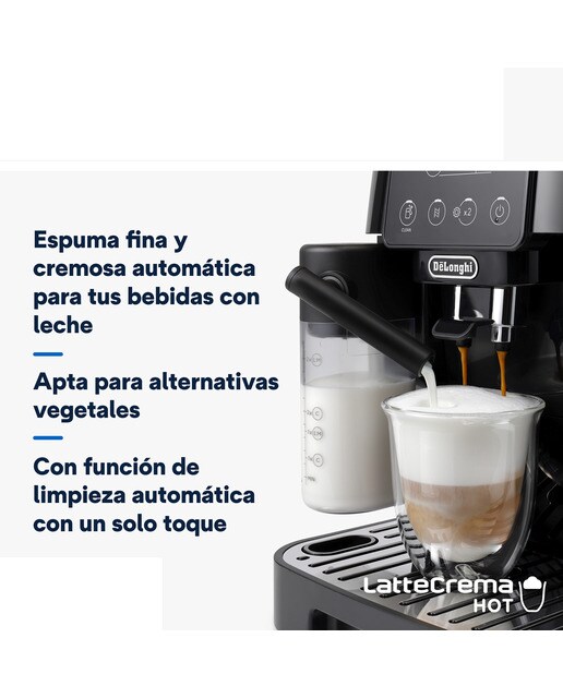 Cafetera Superautomática De´Longhi Magnifica Start ECAM220.60.B con 4 recetas y jarra LatteCrema Hot Negro-7