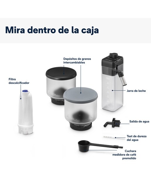 Cafetera Superautomática De´Longhi Rivelia EXAM440.55.G con 2 depósitos de café intercambiables Gris-3