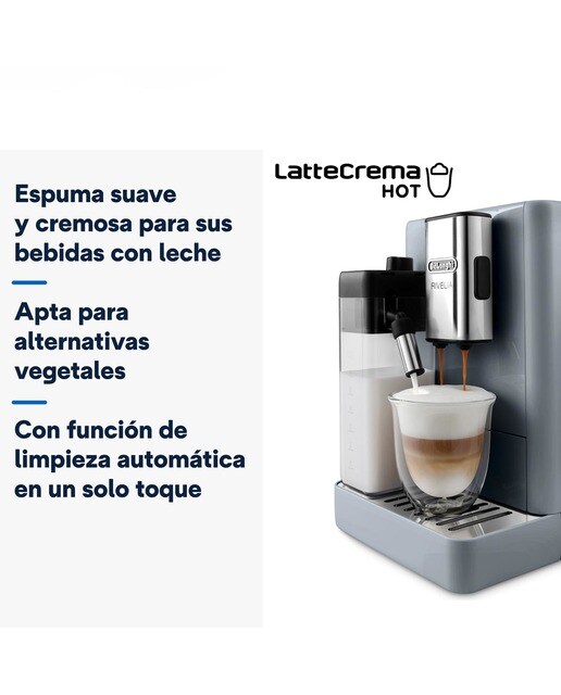 Cafetera Superautomática De´Longhi Rivelia EXAM440.55.G con 2 depósitos de café intercambiables Gris-4