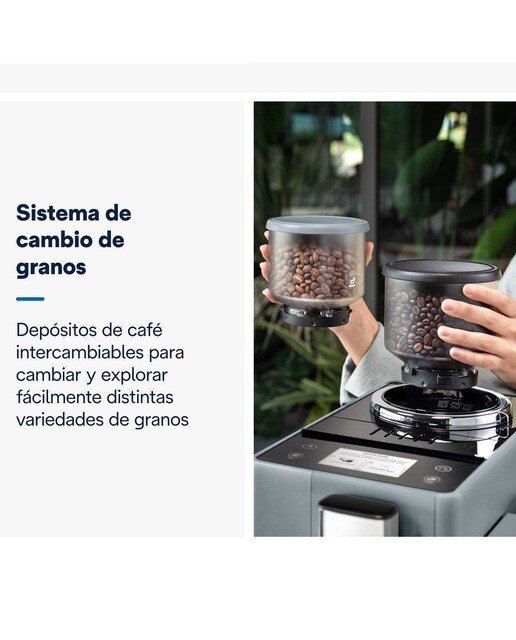 Cafetera Superautomática De´Longhi Rivelia EXAM440.55.G con 2 depósitos de café intercambiables Gris-5
