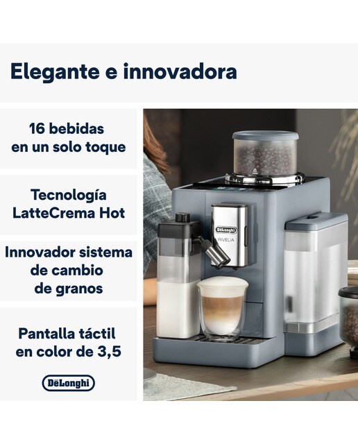 Cafetera Superautomática De´Longhi Rivelia EXAM440.55.G con 2 depósitos de café intercambiables Gris-9