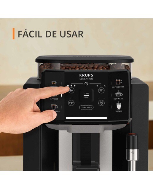 Cafetera superautomática Krups Sensation C10 EA910A10 con Tecnología Barista Inside Inox-6