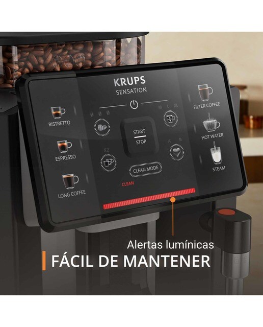 Cafetera superautomática Krups Sensation C10 EA910A10 con Tecnología Barista Inside Inox-8