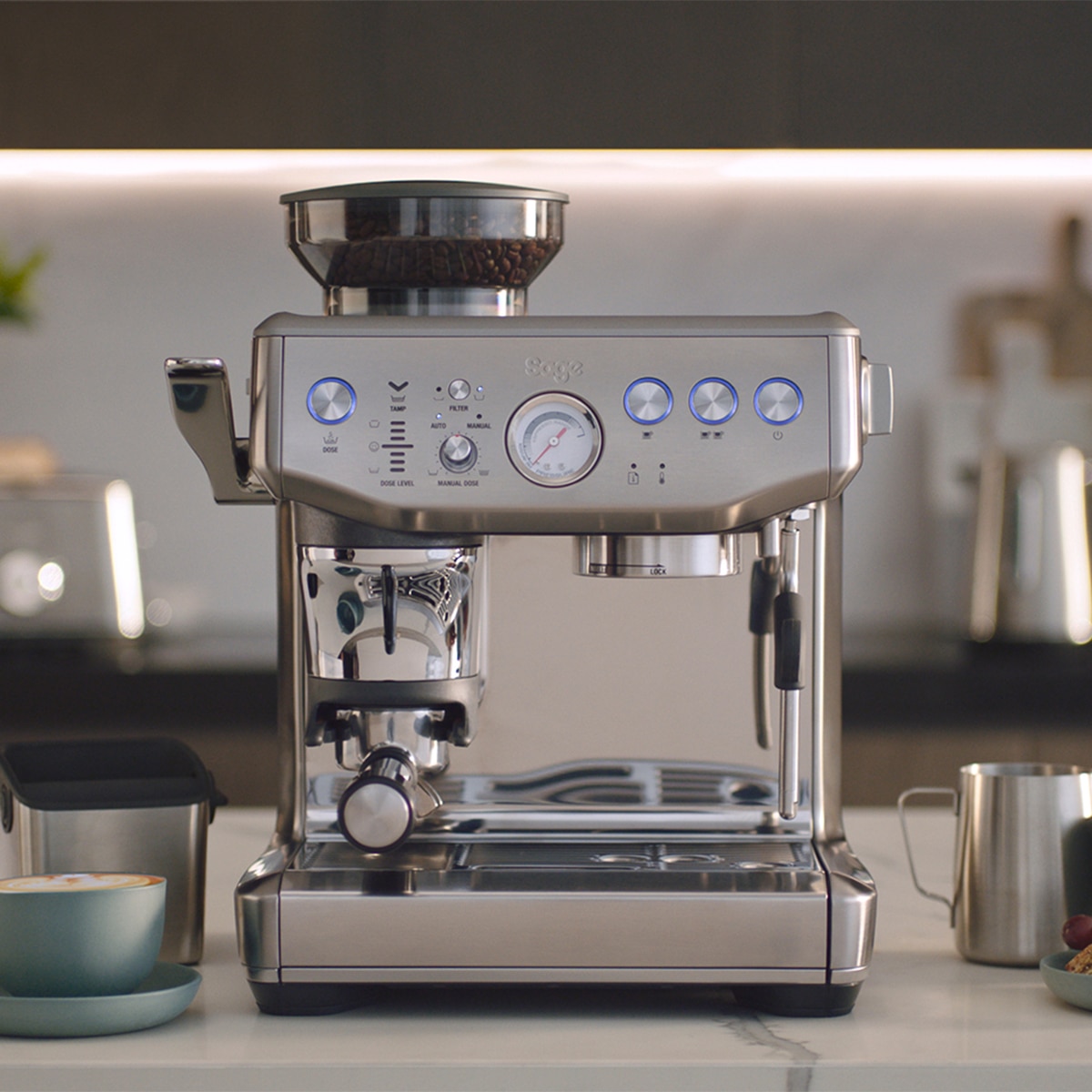 Cafetera exprés con molino Sage con el sistema Impress Puck? - Acero cepillado Acero cepillado-4