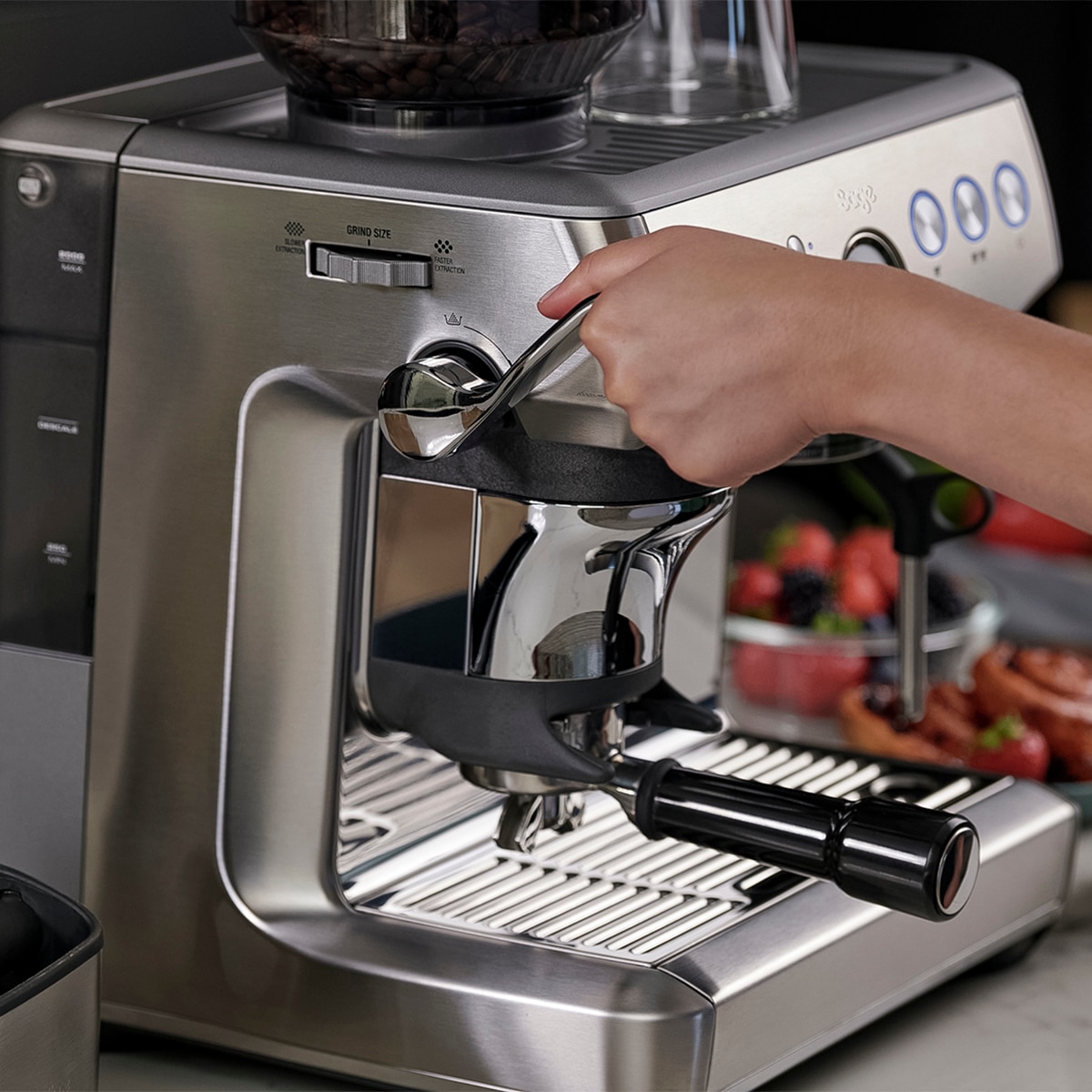 Cafetera exprés con molino Sage con el sistema Impress Puck? - Acero cepillado Acero cepillado-8