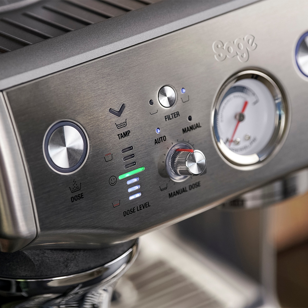 Cafetera exprés con molino Sage con el sistema Impress Puck? - Acero cepillado Acero cepillado-10