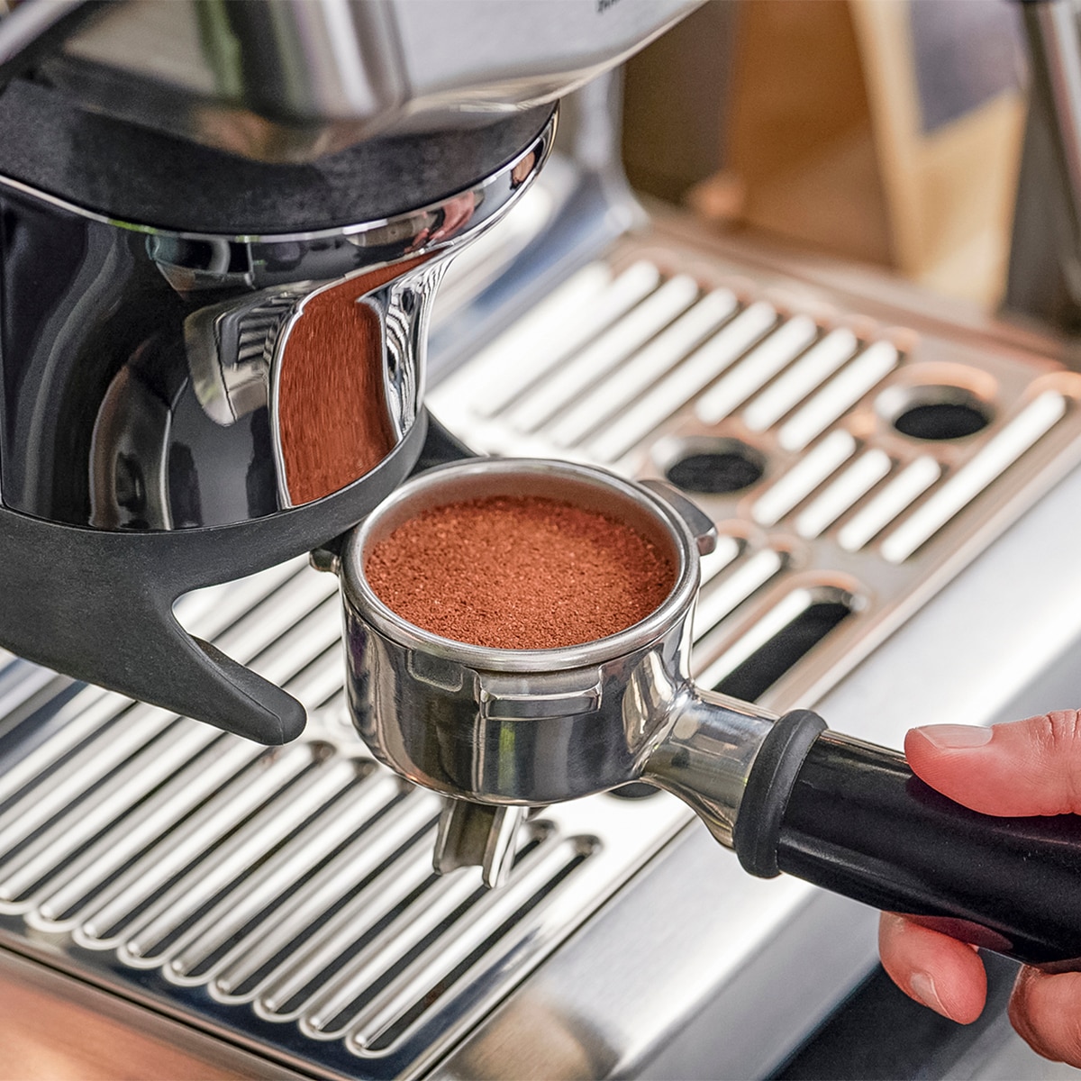 Cafetera exprés con molino Sage con el sistema Impress Puck? - Acero cepillado Acero cepillado-11