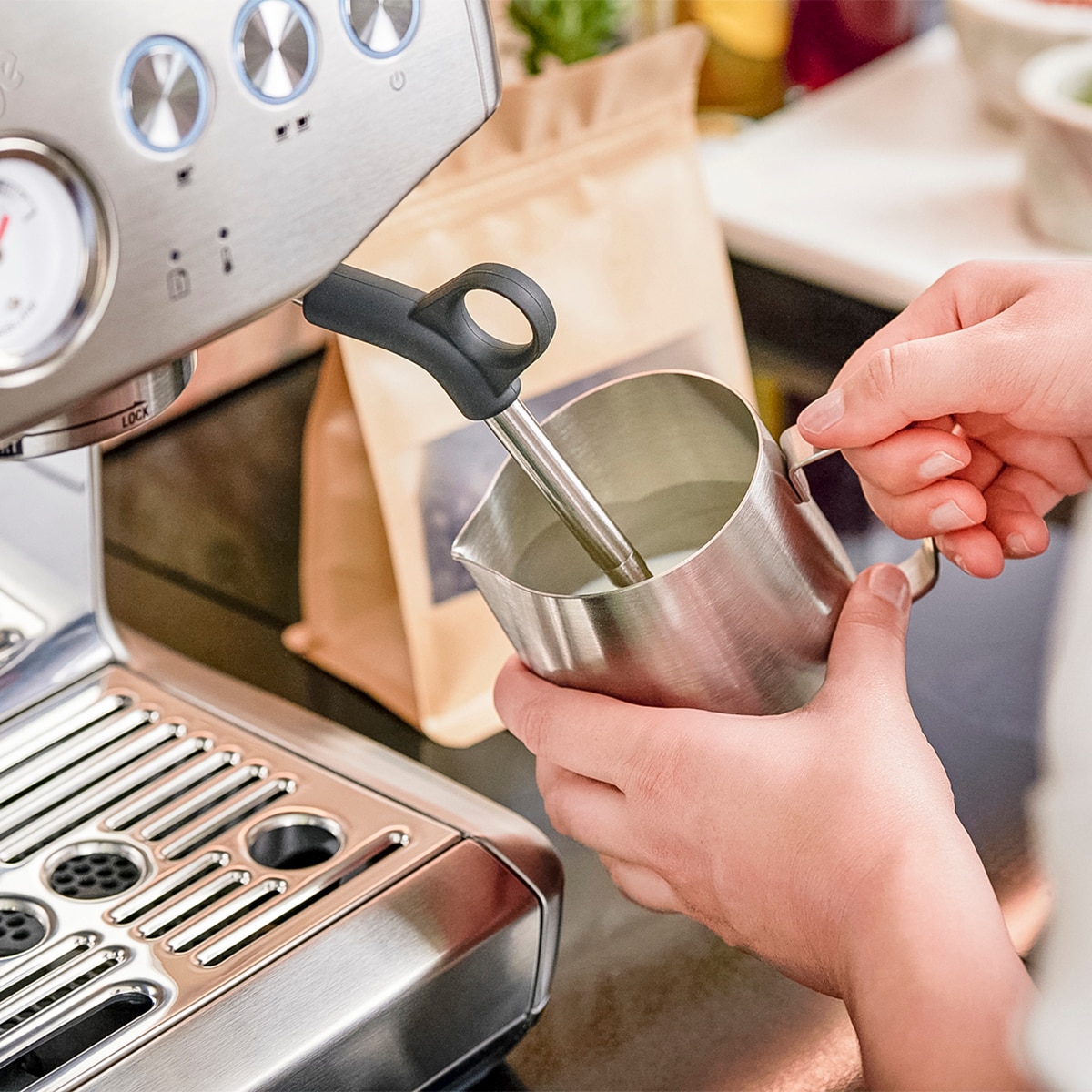 Cafetera exprés con molino Sage con el sistema Impress Puck? - Acero cepillado Acero cepillado-13