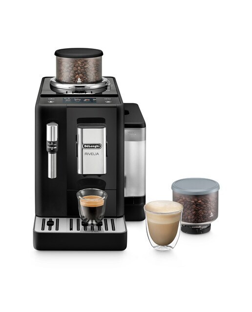 Cafetera Superautomática De`Longhi Rivelia EXAM440.35.B con 2 depósitos de café intercambiables