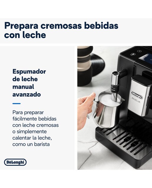 Cafetera Superautomática De'Longhi Rivelia EXAM440.35.B con 2 depósitos de café intercambiables Negro-5