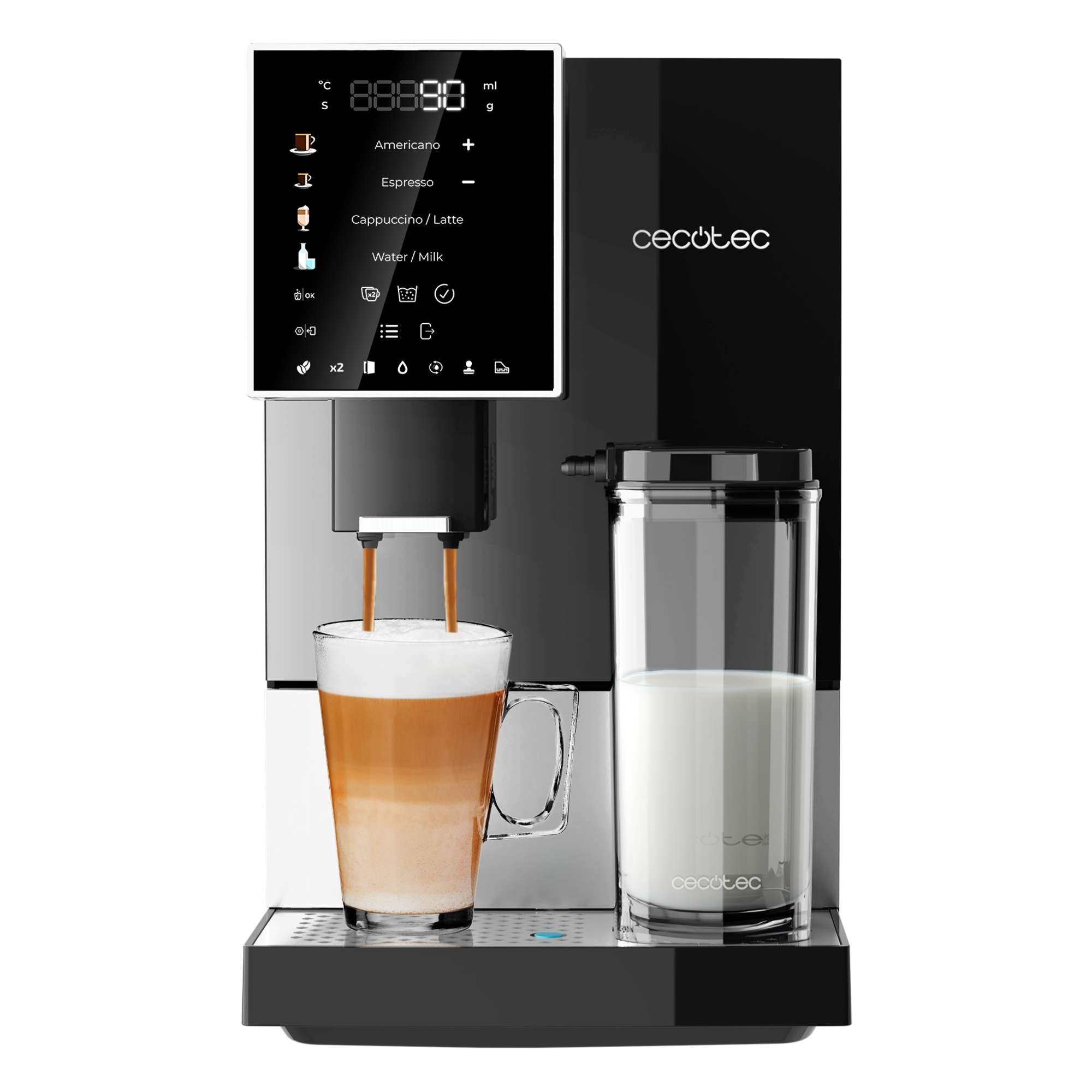 Cafetera superautomática Cecotec Cremmaet Compactccino Black Silver 1800 sistema Thermoblock Negro-3
