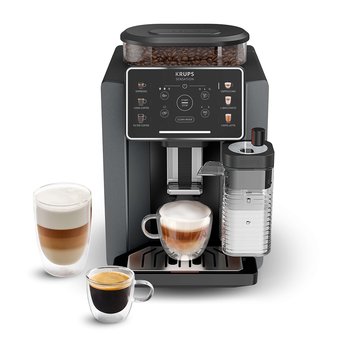 Imagen 0 de Cafetera Superautomática Krups Sensation Milk EA912B con jarra de leche integrada
