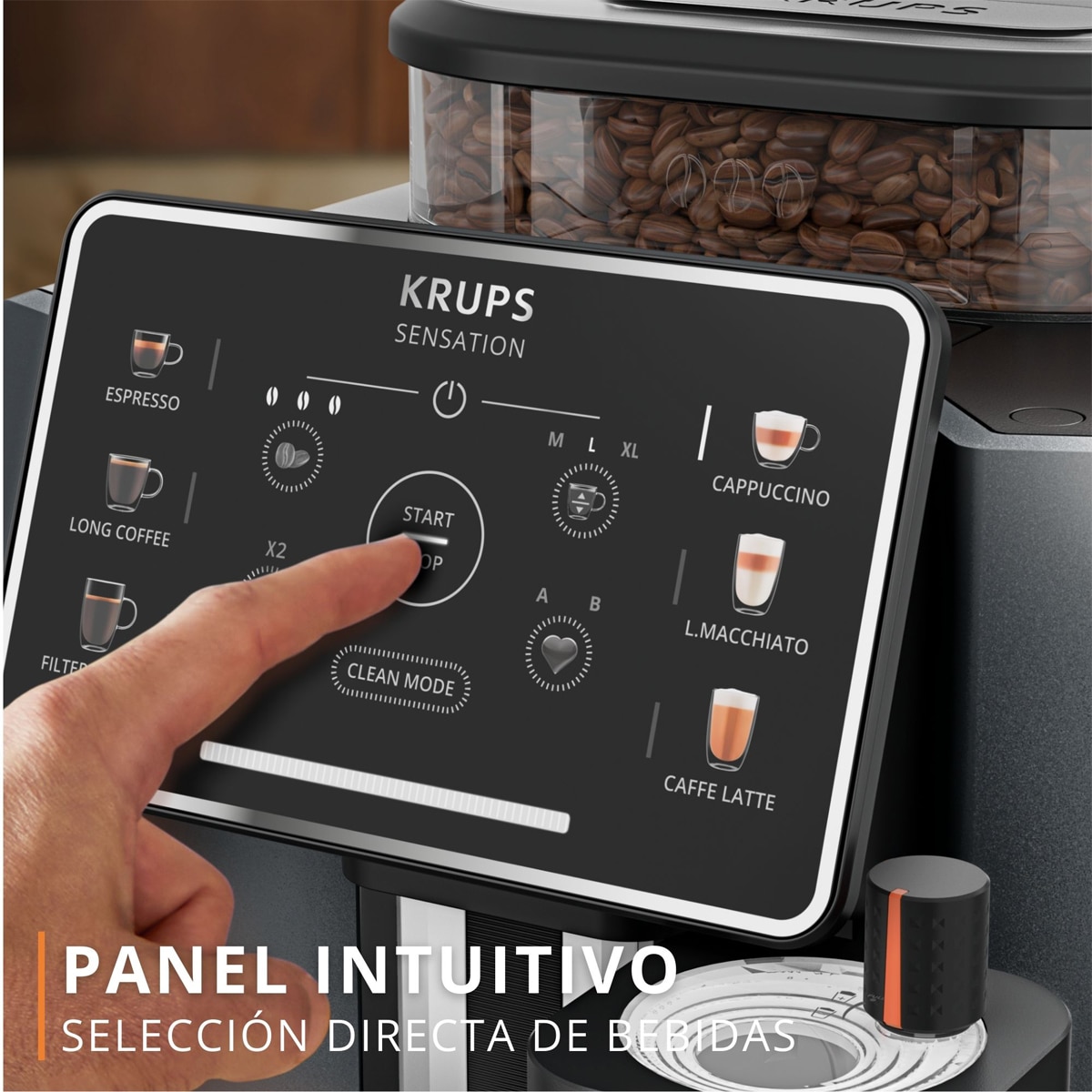 Cafetera Superautomática Krups Sensation Milk EA912B con jarra de leche integrada Gris oscuro-3