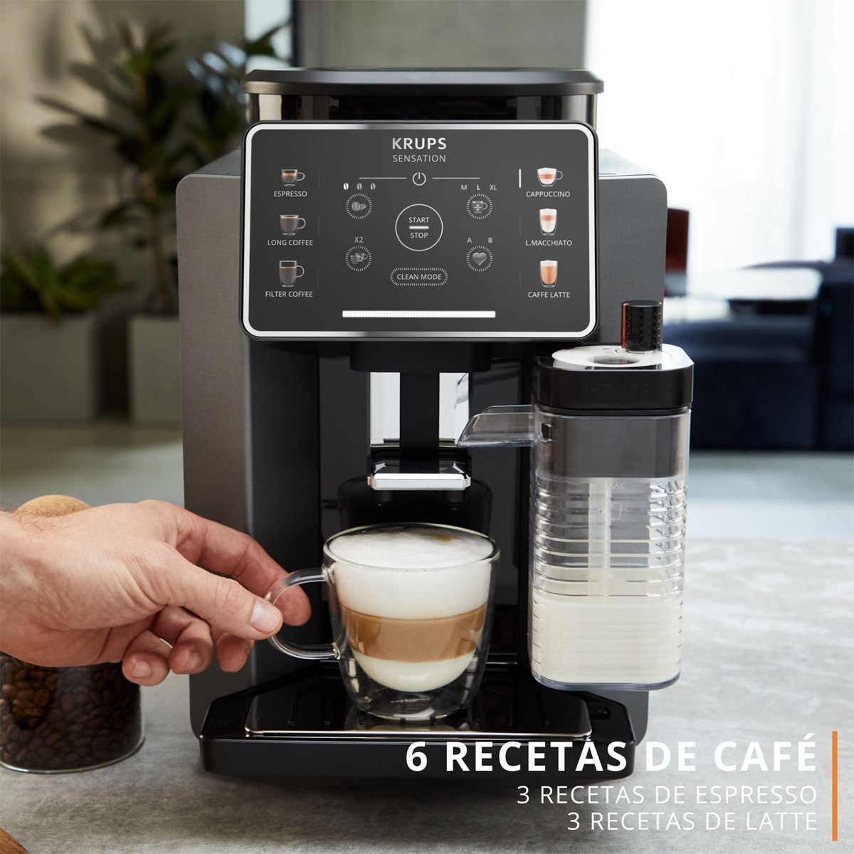 Cafetera Superautomática Krups Sensation Milk EA912B con jarra de leche integrada Gris oscuro-4