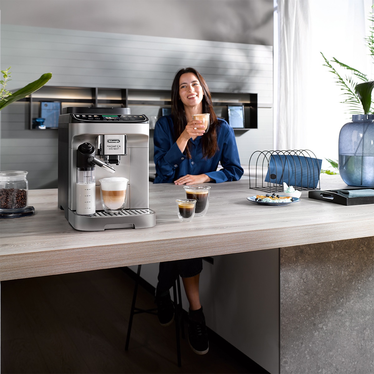 Cafetera Superautomática De'Longhi Magnifica Evo Next ECAM310.80.SB con molinillo integrado Plata-7