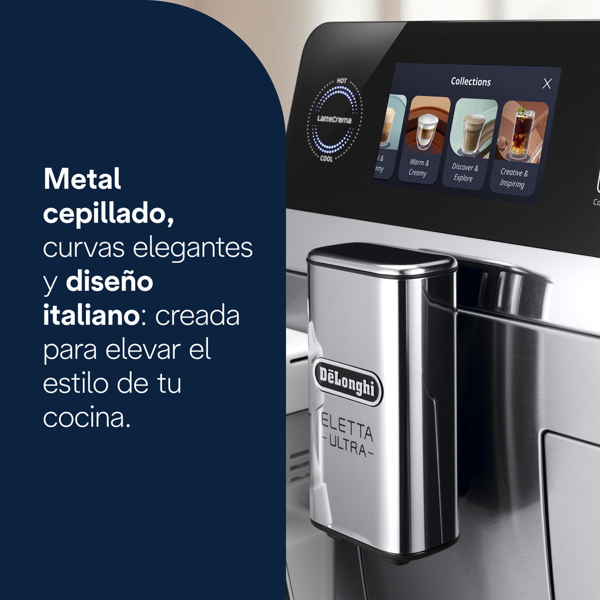 Cafetera Superautomática De'Longhi Eletta Ultra ECAM470.85.MB para bebidas frías y calientes - Plata Plata-9