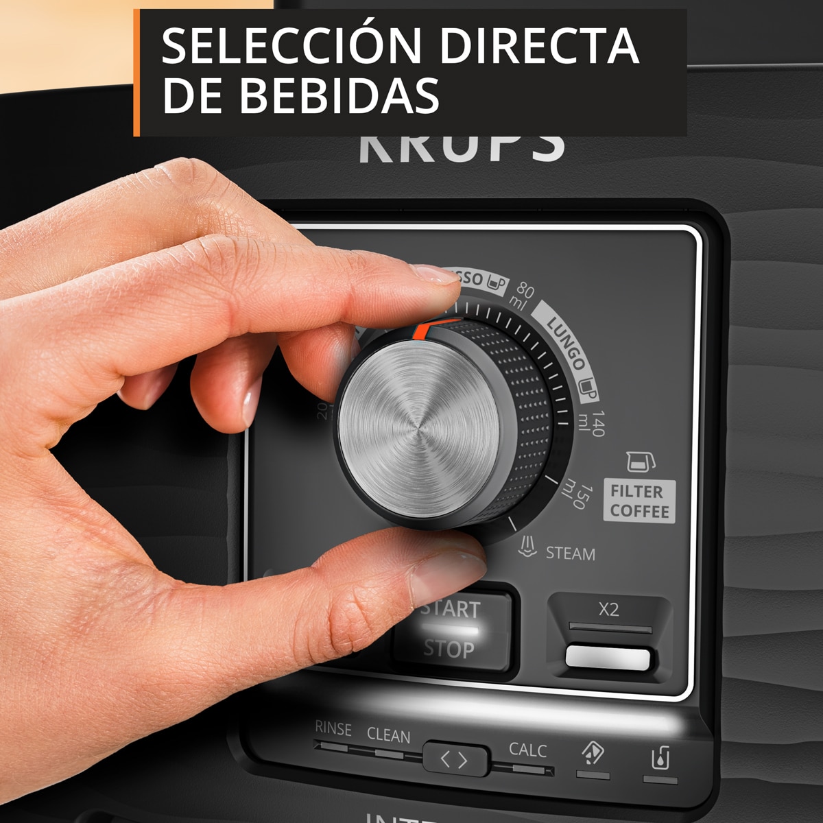 Cafetera superautomática Krups Intensity Milk EA5008 Boquilla de vapor, 4 Bebidas Negro-4