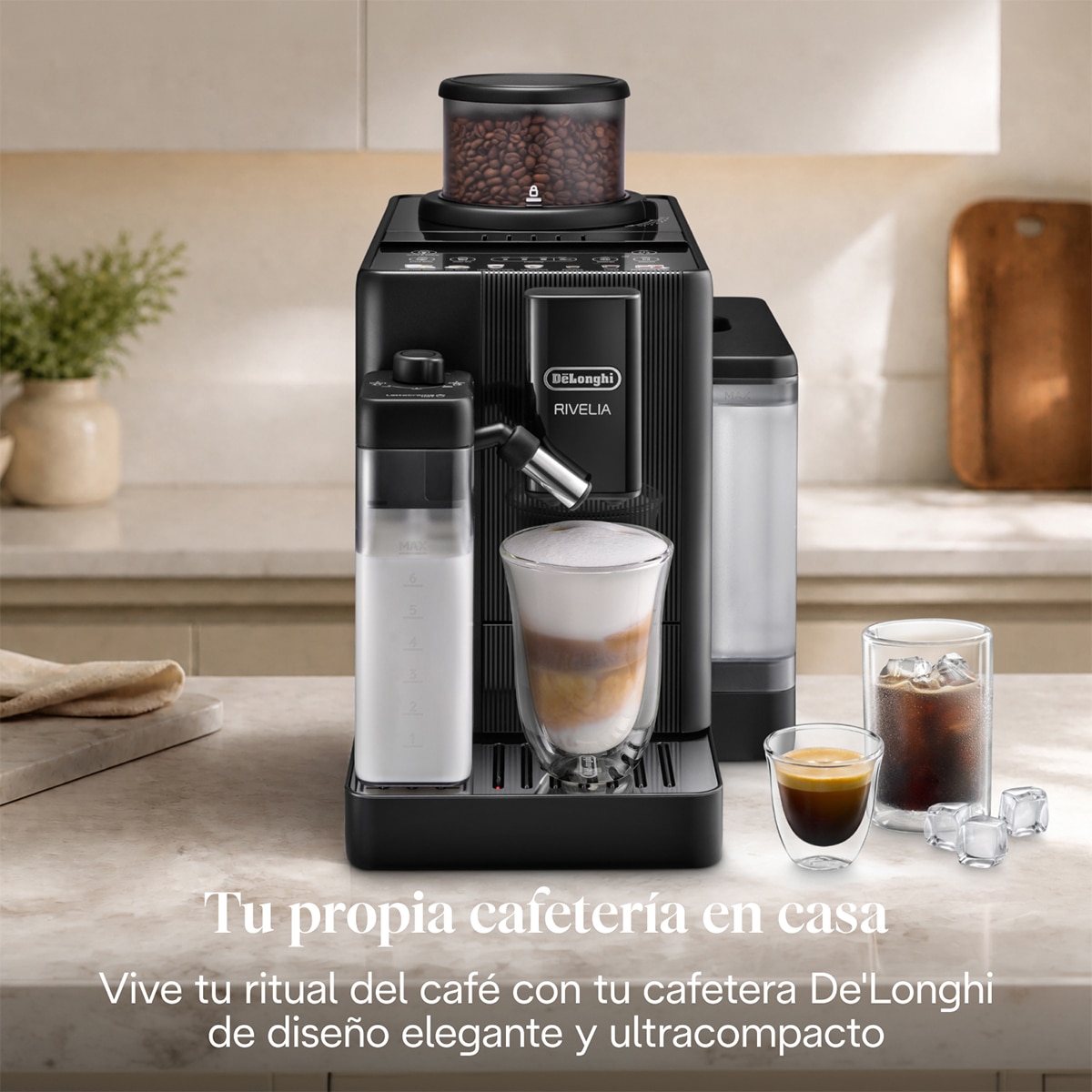 Cafetera Superautomática De´Longhi Rivelia Start EXAM420.55.BXL con Sistema Bean Switch - Negro Negro-4