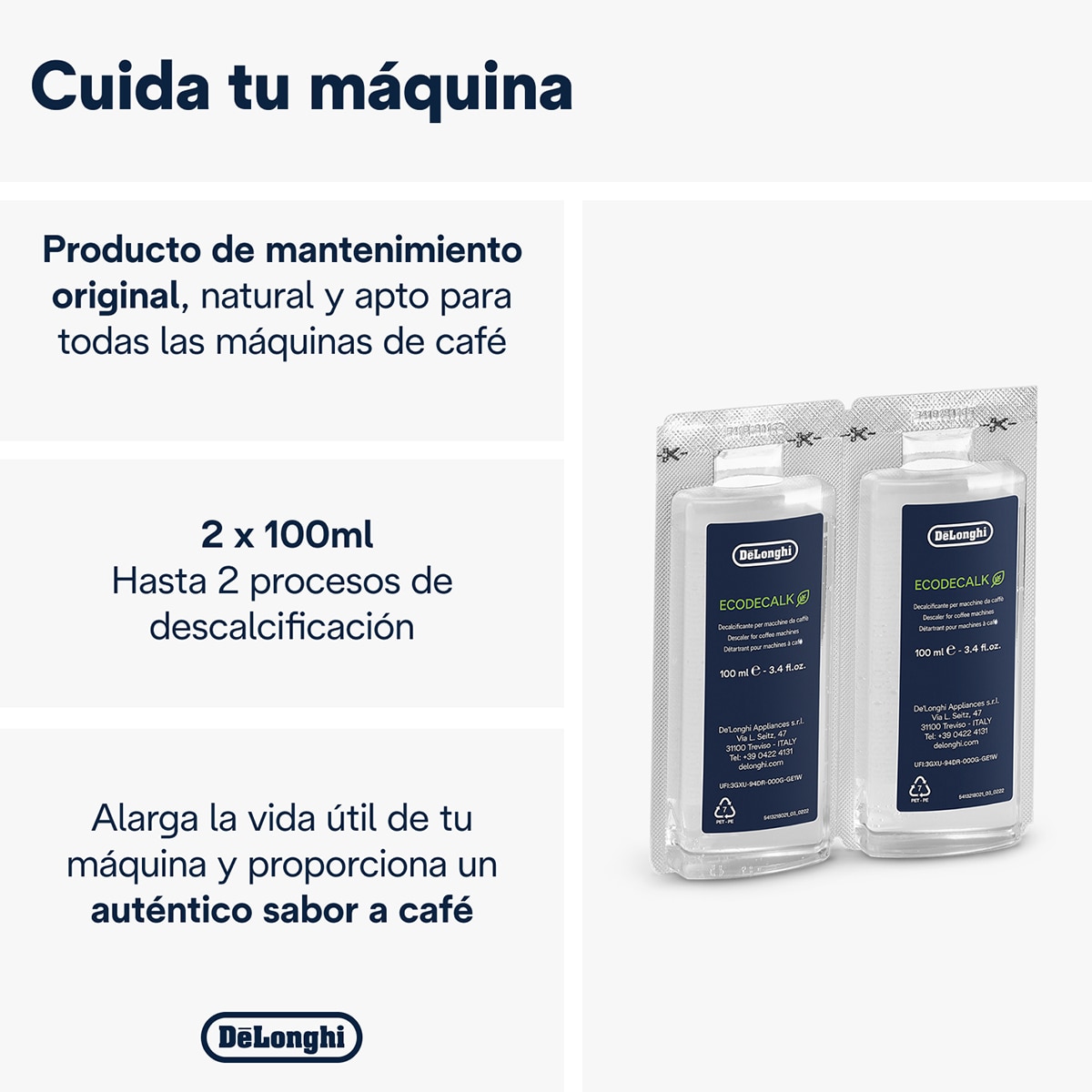 Descalcificante De'Longhi Ecodecal Mini para cafeteras 2
