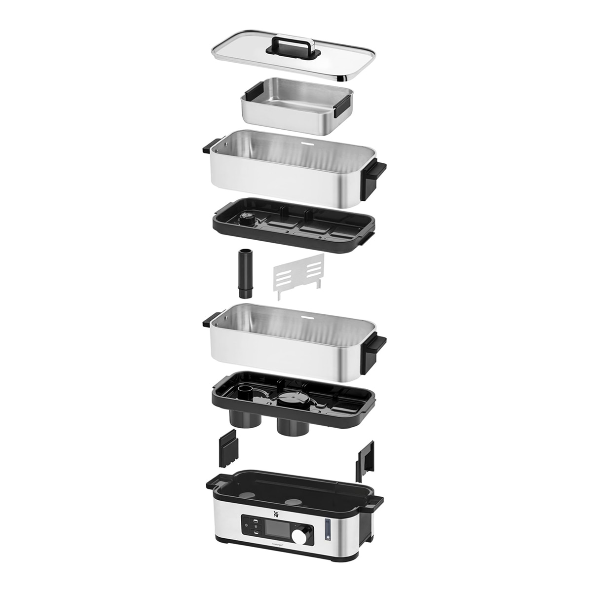 Vaporera WMF kitchenminis con 2 zonas de cocción - Negro / Plata Negro / Plata-2