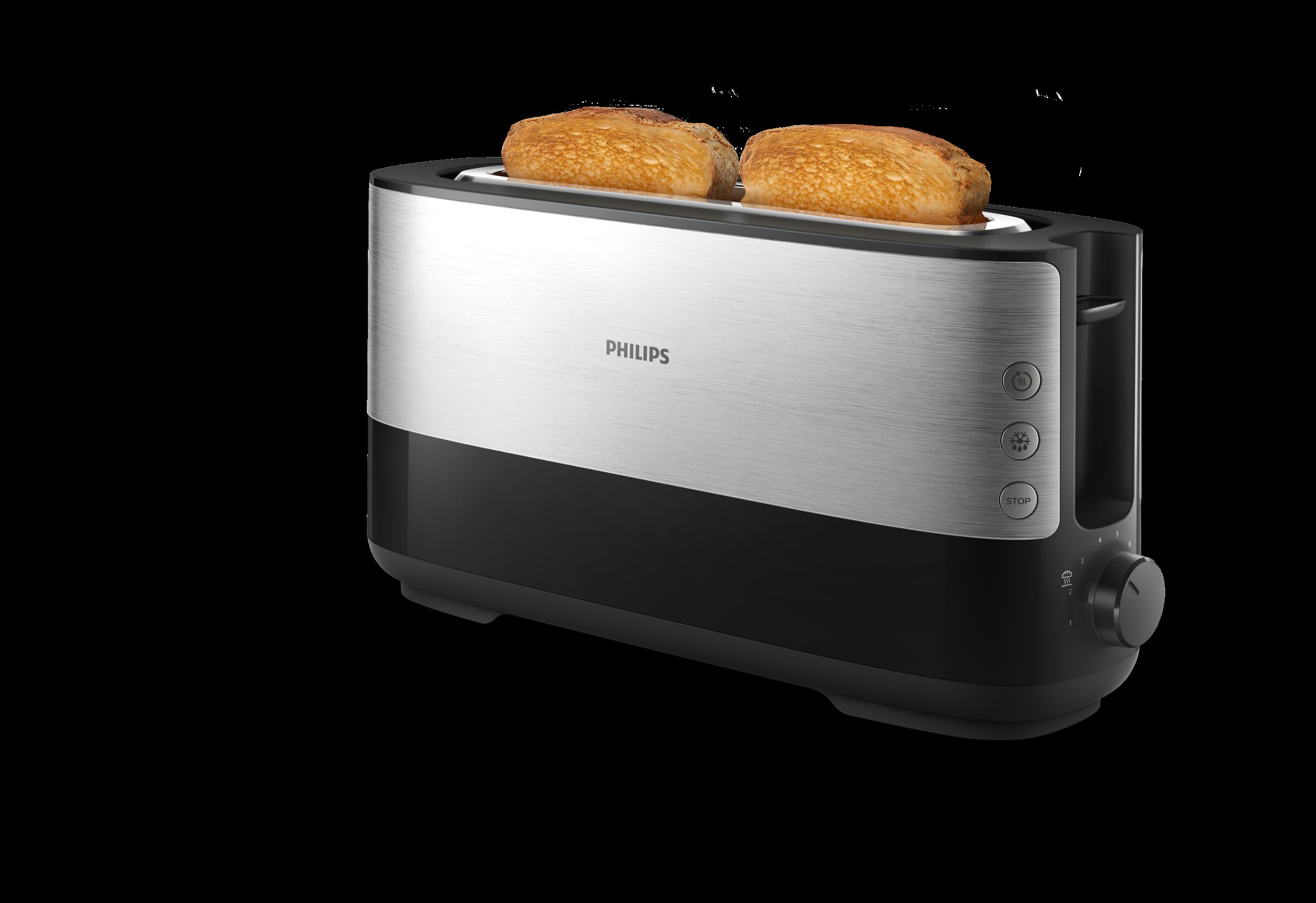 Tostador Philips HD2692/90 con ranura larga y función para panecillos Inox-2