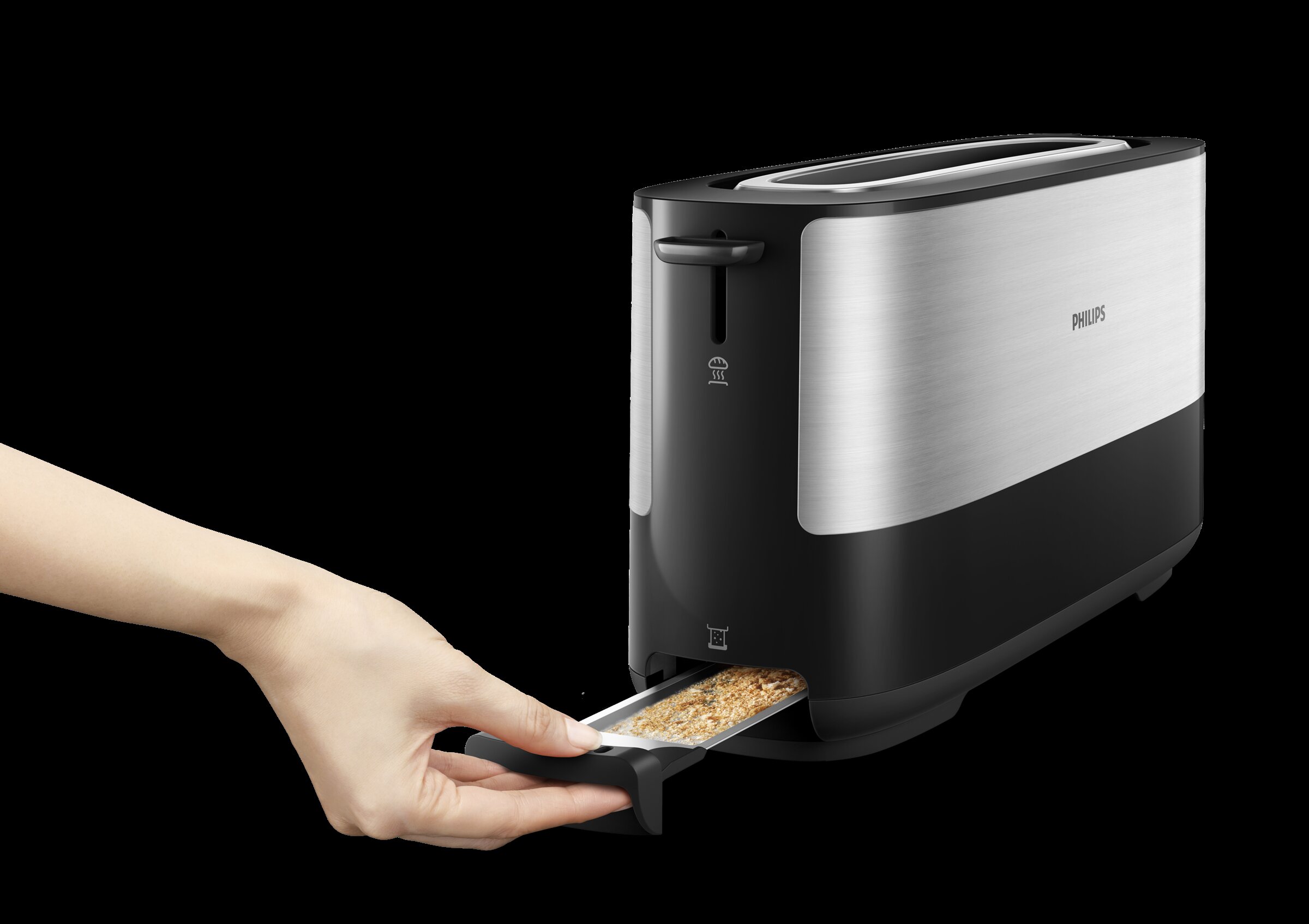 Tostador Philips HD2692/90 con ranura larga y función para panecillos Inox-3