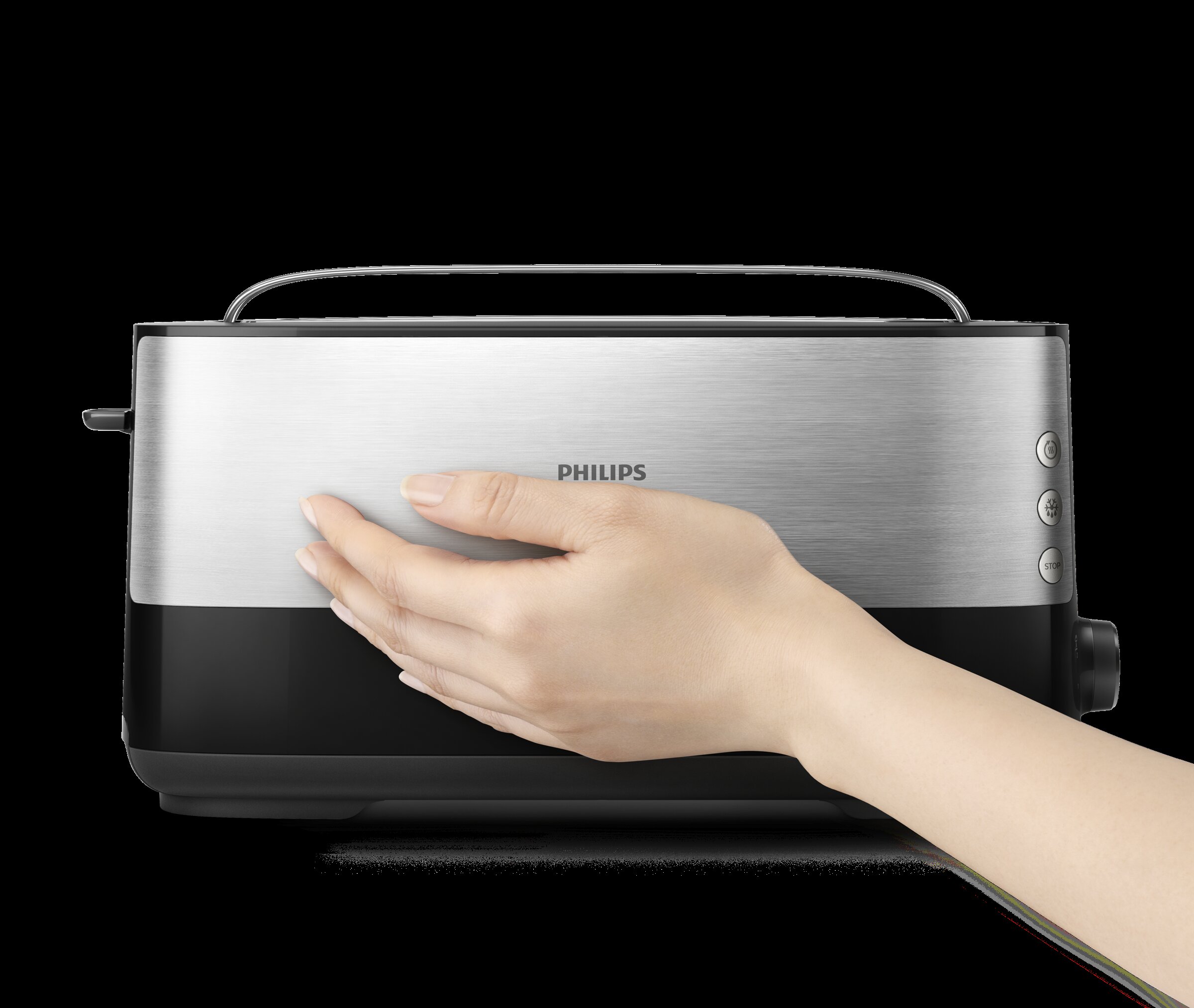 Tostador Philips HD2692/90 con ranura larga y función para panecillos Inox-4