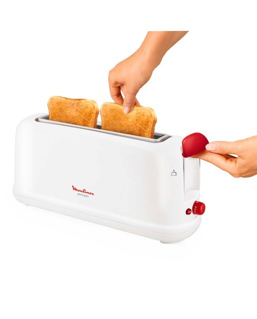 Tostador Moulinex Principio: ranura extra larga de 25cm y descongela Blanco-4