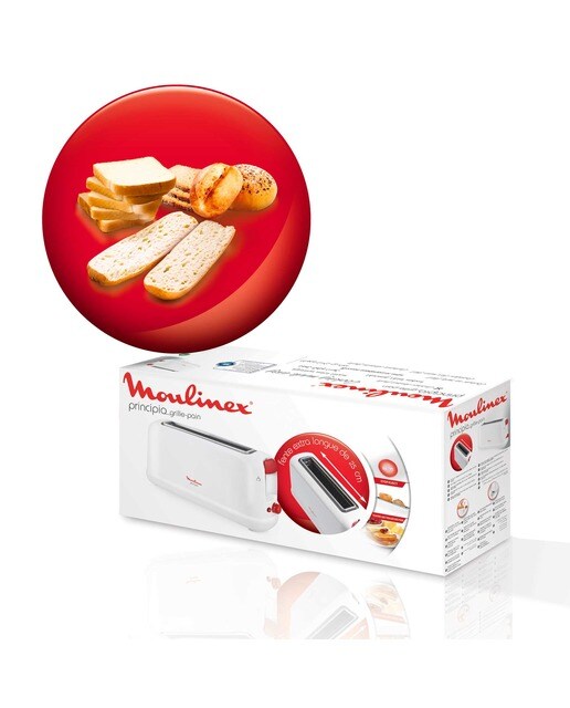 Tostador Moulinex Principio: ranura extra larga de 25cm y descongela Blanco-6