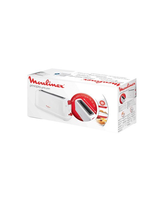 Tostador Moulinex Principio: ranura extra larga de 25cm y descongela Blanco-7