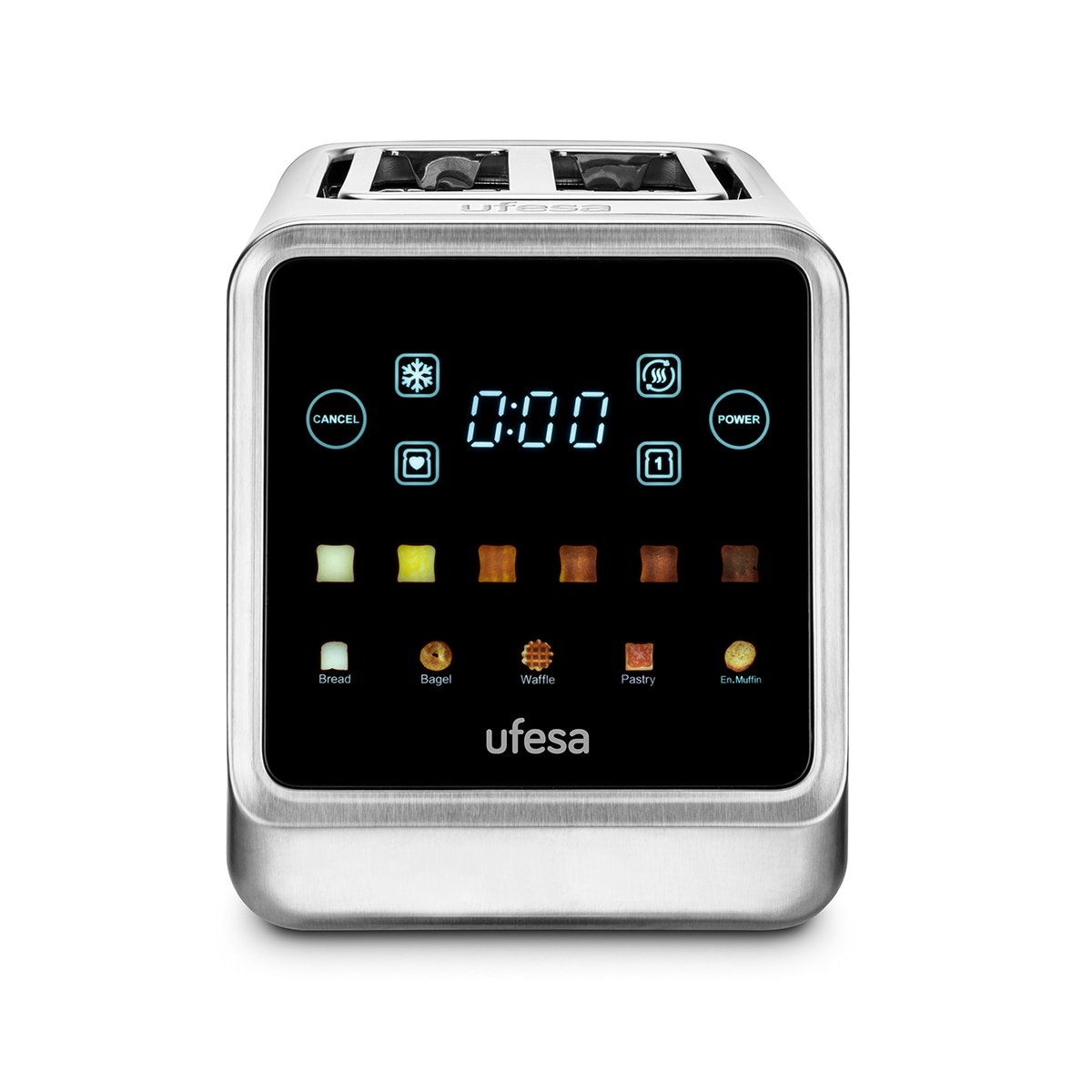 Tostador Ufesa one touch duo con pantalla LED Inox-2