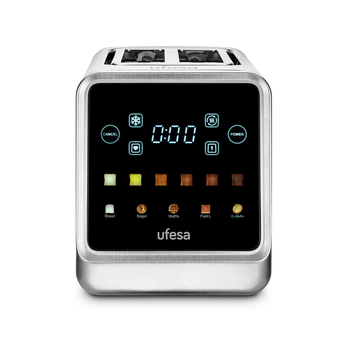 Tostador Ufesa touch duo Plus con pantalla LED Inox-2