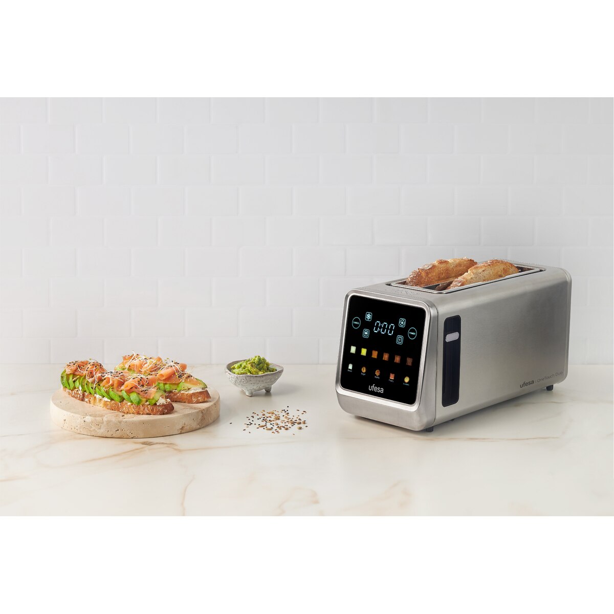 Tostador Ufesa touch duo Plus con pantalla LED Inox-6