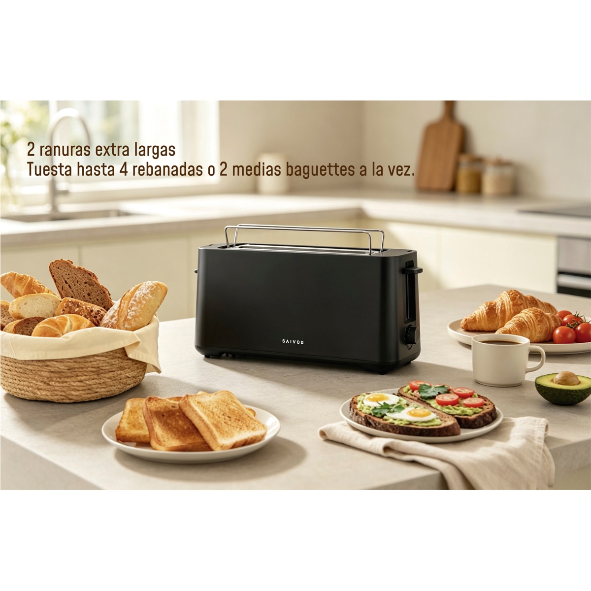 Tostador Saivod TDL-126 1400W con 2 ranuras - Negro Negro-6