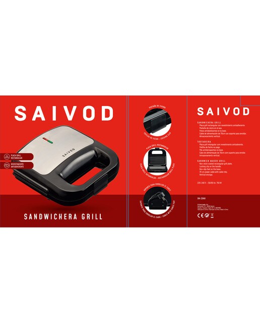 Sandwicheira Saivod Y-8011 de 750 W 5