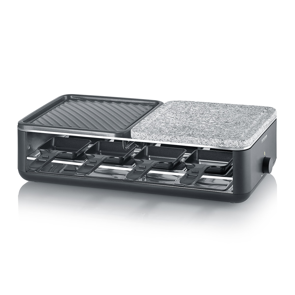 Raclette Severin 2366 con 8 sartenes Negro-3
