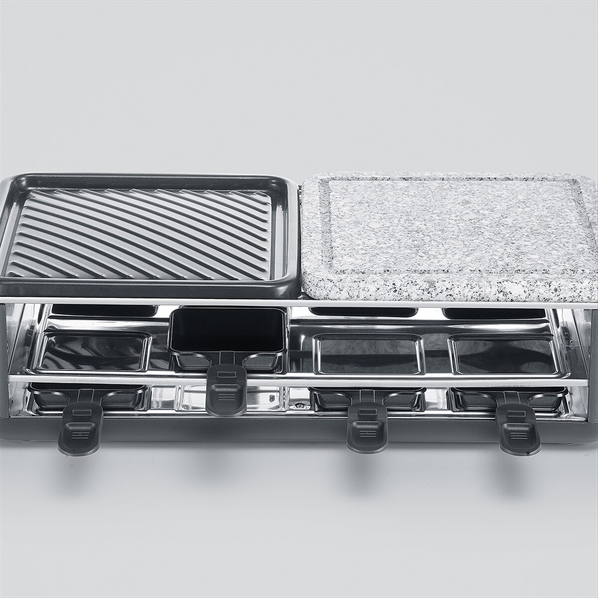 Raclette Severin 2366 con 8 sartenes Negro-7