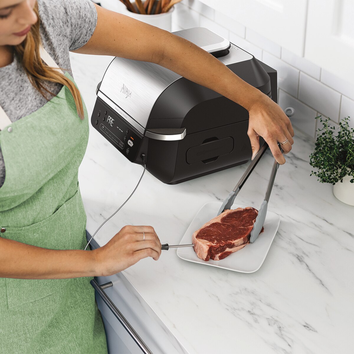 Freidora aire con parrilla/grill de interior 5 en 1 Ninja Foodi EG351EU - Plateado Plateado-12