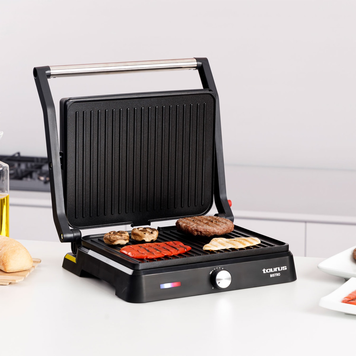 Grill Taurus Bistro apertura 180º Inox / Negro-2
