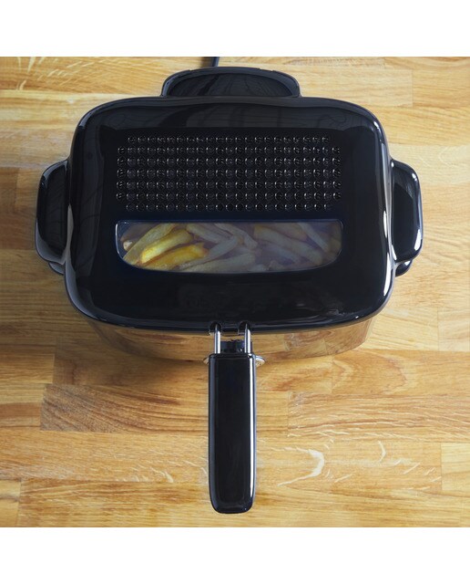 Freidora Moulinex Minifrito AF2200 con capacidad de 1 litro, tapa con ventanilla. - Inox / Negro Inox / Negro-5